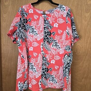 Jessica London Tropical Tie Waiset Blouse